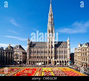 2012 Tapis de Fleurs, Tapis de Fleurs, en face de l'Hôtel de Ville en la Grand-Place de Bruxelles Banque D'Images