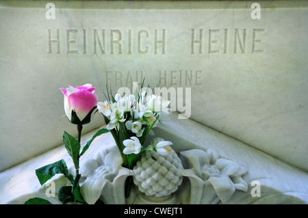 Paris, France. Cimetiere de Montmartre. Tombe de Heinrich Heine (écrivain allemand) Banque D'Images