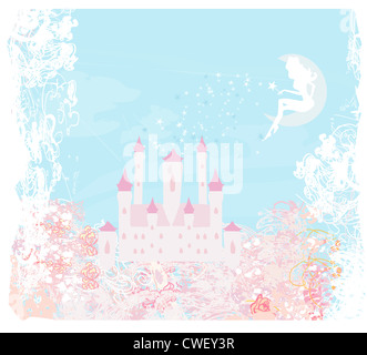 Vol au-dessus du château de fées Banque D'Images