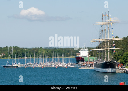 Pommern museum ship en Åland Mariehamn Harbour Harbour Island isalnds entre la Suède et la Finlande Banque D'Images