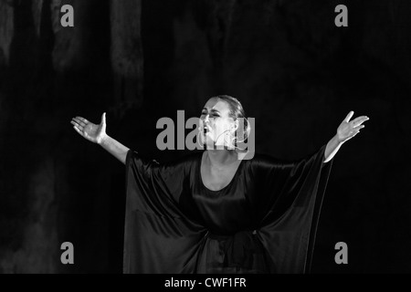 Les danseurs de flamenco de l'Antonio El Pipa collectifs de danse en spectacle dans les grottes de Nerja en Espagne en 2012. Banque D'Images