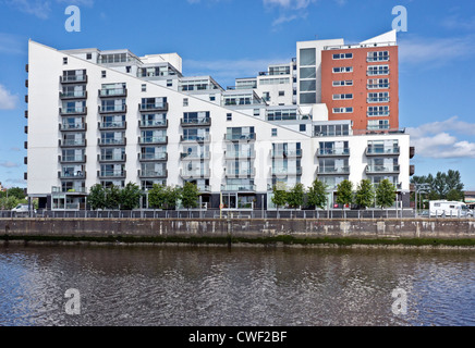 East End de Glasgow Harbour Terrasses logement sur la rivière Clyde à Glasgow Ecosse Partick dans Banque D'Images