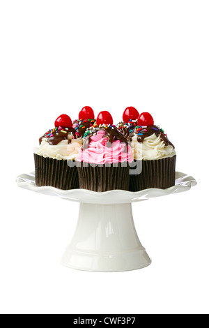 Cupcakes cerises Banque D'Images