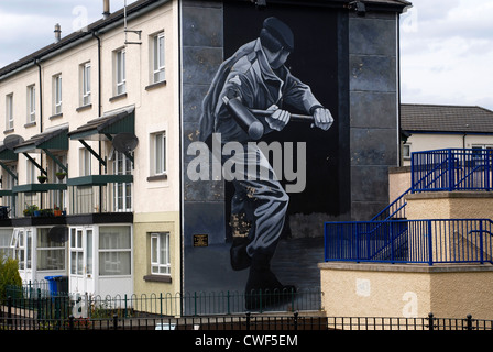 Partis politiques murale dans le Bogside, Derry, Londonderry, comté de Derry, l'Ulster, Irlande du Nord, au Royaume-Uni, en Europe. Banque D'Images