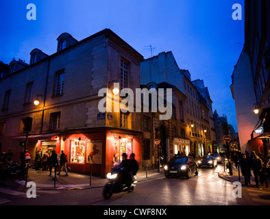 Quartier du Marais à Paris Banque D'Images