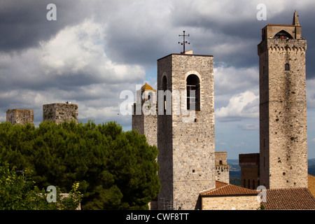 San Gimignano, Sienne, Toscane, Italie Banque D'Images