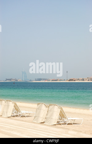 Plage de l'hôtel Atlantis The Palm, Dubai, UAE Banque D'Images