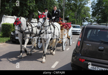 Transport de chevaux, Moscou, Russie Banque D'Images