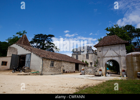 Une ferme viticole de la célèbre région de Bordeaux, dans la région de Dordogne, dans le sud de la France Banque D'Images