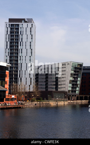 Bâtiments de bureaux et d'appartements Érié Salford Quays Salford Greater Manchester en Angleterre Banque D'Images