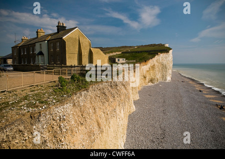 Falaise d'érosion sur les Sept Soeurs à Urrugne, East Sussex, UK Banque D'Images