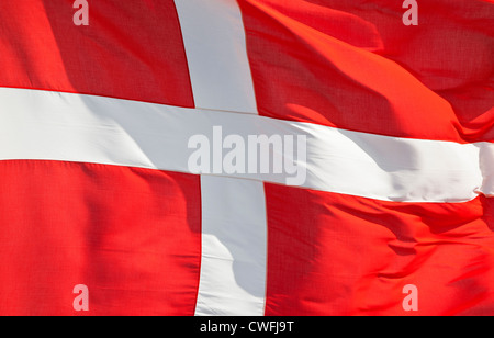 Drapeau national du Danemark au vent Banque D'Images