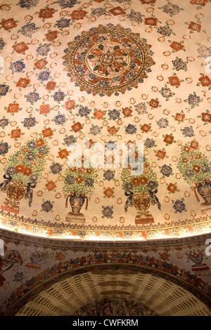 Plafond peint de l'église de San Jerónimo Tlacochahuaya à Oaxaca, Mexique, le 8 juillet 2012. Banque D'Images