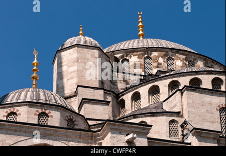 Les dômes de la Mosquée Bleue, Sultanahmet, Istanbul, Turquie Banque D'Images