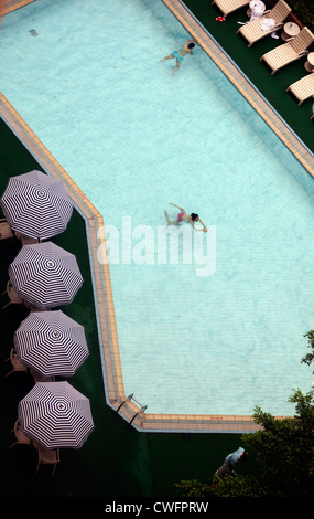 Piscine de l'hôtel vue aérienne Banque D'Images