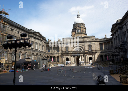 Université d'édimbourg old college building quad la tenue d'une manifestation, Scotland, UK, Royaume-Uni Banque D'Images