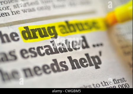 Dessin de l'abus de drogues Banque D'Images