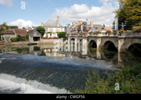 Rivière (l'Indre à Azay le Rideau, vallée de la Loire, France Banque D'Images