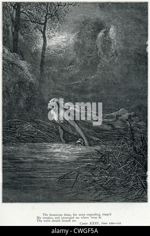 Illustration par Gustave Dore à partir de la Vision du Purgatoire et le Paradis de Dante Alighieri Banque D'Images