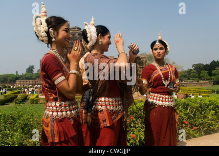 Konark, le temple du soleil, Puri, Orissa, Odisha, Inde, Asie du Sud, en Asie. L'UNESCO, Site du patrimoine mondial. Banque D'Images