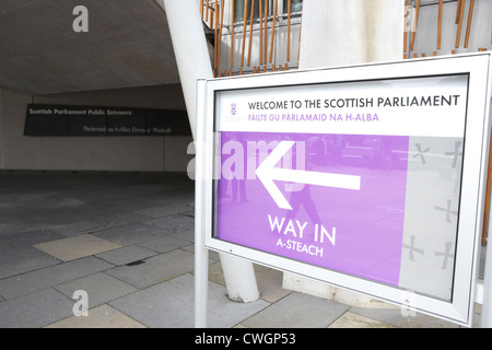 Le bâtiment du parlement écossais entrée publique holyrood Edinburgh, Scotland, UK, Royaume-Uni Banque D'Images