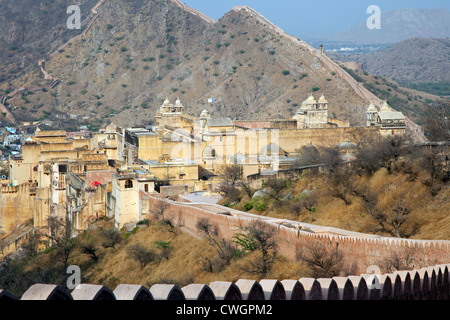 Fort Amer / Fort d'Amber, palais en grès rouge à Amer près de Jaipur, Rajasthan, Inde Banque D'Images