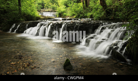 Cascades du Hérisson dans le jura-France. Banque D'Images