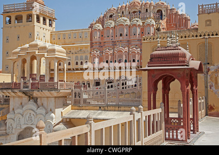 Hawa Mahal / Palais des Vents à Jaipur, Rajasthan, Inde Banque D'Images