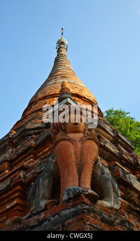 Détail de mur de la ville historique de l'INWA qui a servi de la capitol royaumes birmans depuis 400 ans - Myanmar Banque D'Images