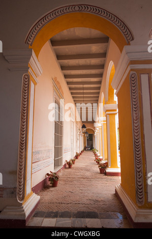 Couloir de Cantero Palace, Trinidad, Cuba, l'UNESCO World Heritage Site. Banque D'Images