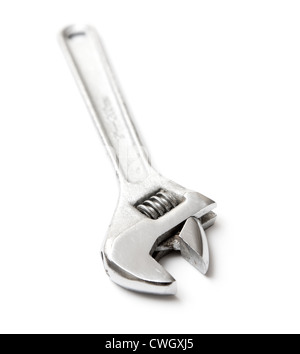 Crescent wrench outil sur fond blanc Banque D'Images