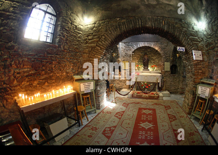 Éphèse, vue de l'intérieur de la maison de la Vierge Marie Banque D'Images