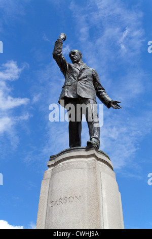 Septembre 1912 ; pacte d'Ulster Ulster ; bénévoles ; Seigneur Carson's statue à Stormont, avocat irlandais unioniste, juge, Banque D'Images