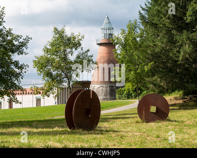 Centre International d'art et du Parc du passage et de sculptures sur l'île de Vassivière, le plateau de Millevaches, France Banque D'Images