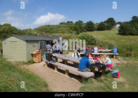 Porthcurnick Beach Candlelight Nr Portscatho Cornwall, UK Banque D'Images