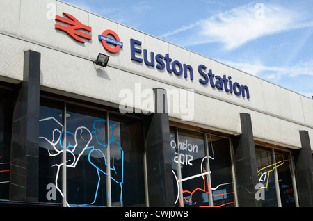 La gare de Euston, Londres, Angleterre Banque D'Images