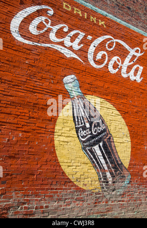 Peinture murale Coca-Cola Vintage Banque D'Images