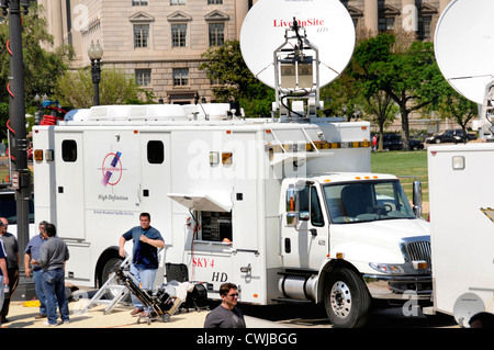 SKY4 Camion Satellite News à Washington, DC Banque D'Images