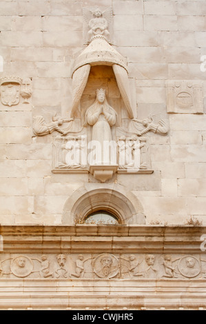 Église da Misericordia, Détail de la façade, Tavira, Algarve, Portugal Banque D'Images