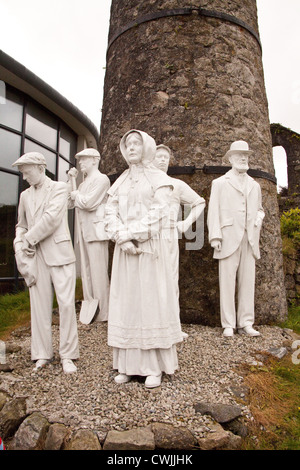 Statue de travailleur d'argile près de l'entrée d'une papule Martyn Argile de Chine Museum, St Austell, Cornwall, Royaume-Uni. Banque D'Images