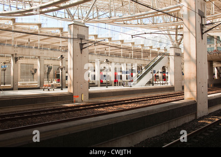 La gare à Charles de Gaulle à Paris. Banque D'Images