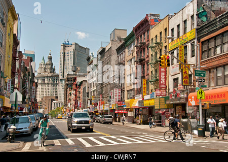 Chinatown, Manhattan, le quartier chinois original de New York, Mott Street, Chinatown's, main Street, Manhattan, New York City USA, États-Unis Banque D'Images