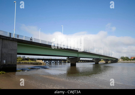 L'estuaire de Loughor près de Llanelli dans le sud-ouest du pays de Galles. Banque D'Images