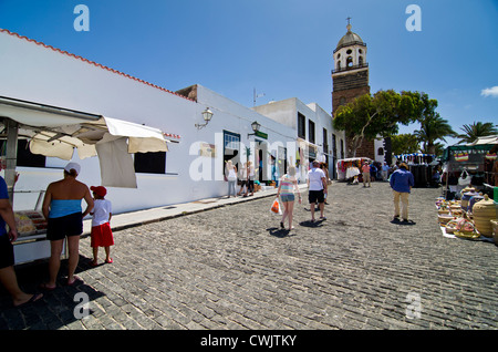 Teguise dimanche marché local, Lanzarote, îles Canaries, Espagne Banque D'Images