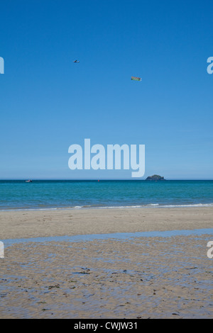 Daymer Bay Beach, près de rock et de Padstow, Cornwall, Angleterre, Royaume-Uni. Banque D'Images