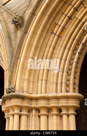 Détail de l'entrée de la cathédrale de Ripon North Yorkshire Angleterre Banque D'Images