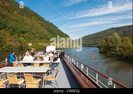 Croisière sur le Neckar, Allemagne. Banque D'Images