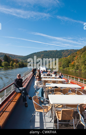 Croisière sur le Neckar, Allemagne. Banque D'Images