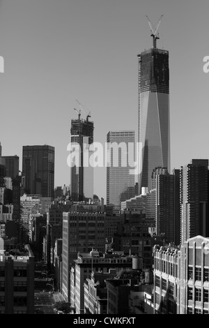 Organisation mondiale du commerce une autre en construction, la ville de New York. Août, 30,2012. Avis de Hudson et Canal Streets, regardant vers le sud. Banque D'Images