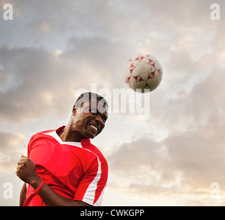 Joueur de football noir tête Banque D'Images